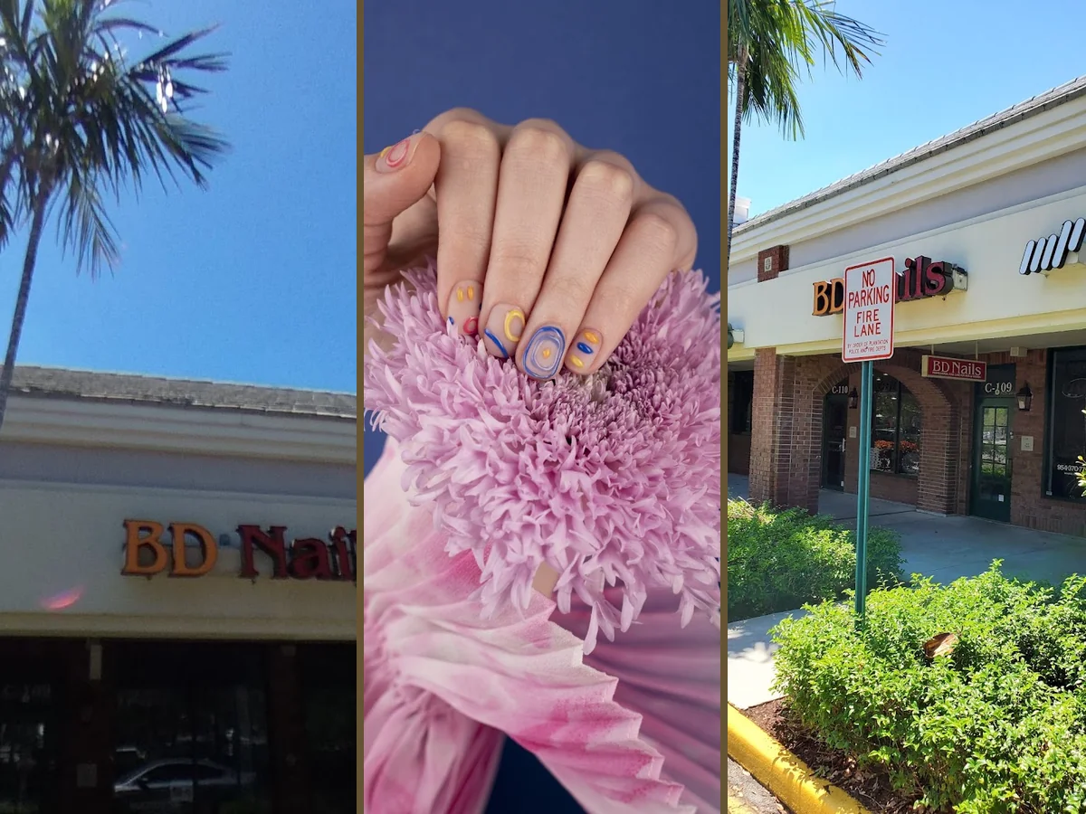 Gel nail design displayed on hands